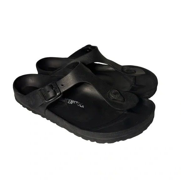 Birkenstock Size 37 Gizeh Essentials EVA in Black Thong Footbed Sandal - Picture 2 of 13